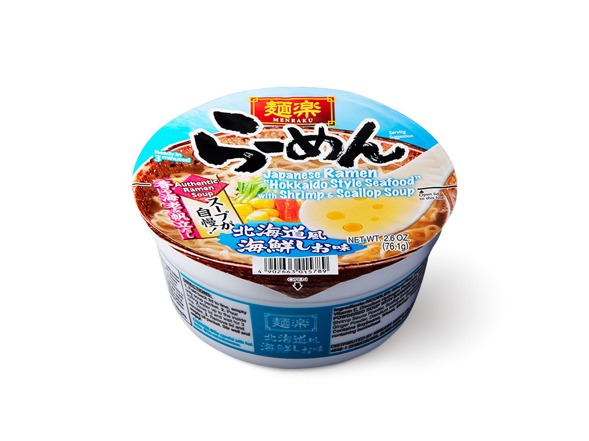 Menraku Hokkaido Style Seafood w/Shrimp & Scallop (Cup/Bowl)